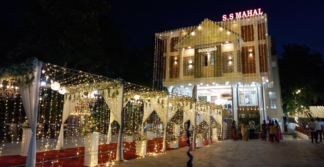 Facade at night